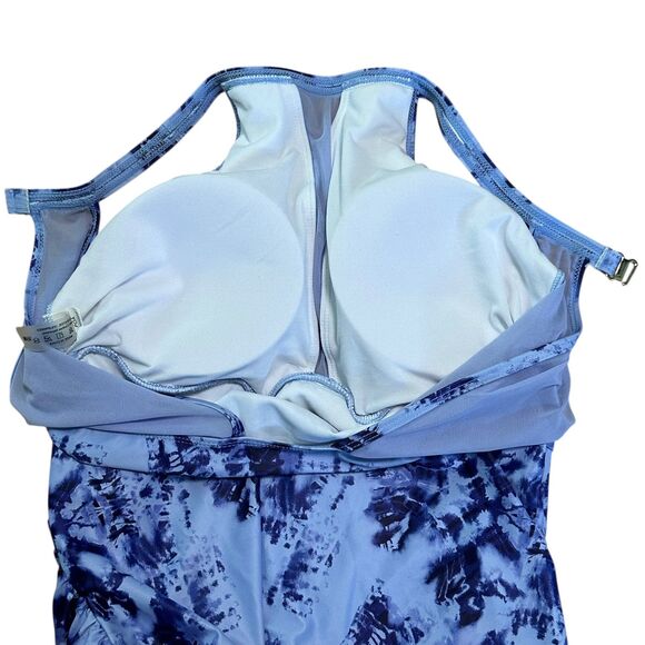 Aqua Eve Purple One Piece Mesh V Neck Halter Swimsuit Size 16W - Picture 9 of 12